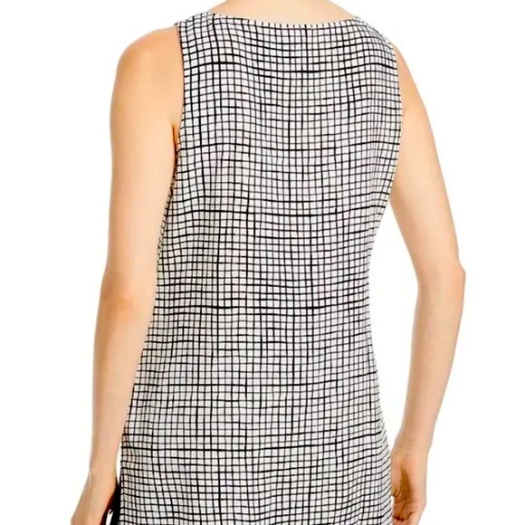 Eileen Fisher Bateau Neck Grid Tank Bone - Picture 13 of 13
